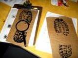 Evidence-style shoe print and documentation.